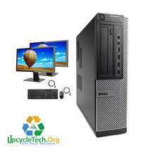 Load image into Gallery viewer, Dell Optiplex 3010 SFF Refurbished GRADE B Dual Desktop PC Set (19-24" Monitor + Keyboard and Mouse Accessories): Intel  Intel i5-2400|8GB Ram|256GB SSD| Call Center Work from Home|School|Office