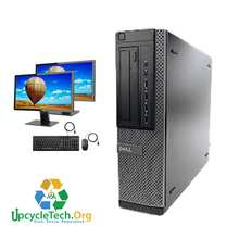 Load image into Gallery viewer, Dell Optiplex 790 DT Refurbished GRADE B Dual Desktop PC Set (19-24" Monitor + Keyboard and Mouse Accessories): Intel i3-3220|4GB Ram|320 GB HDD| Call Center Work from Home|School|Office