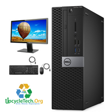 Load image into Gallery viewer, Dell Optiplex 7050 SFF Refurbished GRADE B Single Desktop PC Set (19-24" Monitor + Keyboard and Mouse Accessories): Intel  i5-7500| 8GB Ram| 128 GB SSD |Arise Work from Home Ready