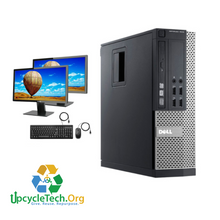 Load image into Gallery viewer, Dell Optiplex 7010 SFF Bigger Size Refurbished GRADE B Dual Desktop PC Set (19-24" Monitor + Keyboard and Mouse Accessories): Intel i5-3470 @3.2 Ghz|8GB Ram|500GB HDD| Call Center Work from Home|School|Office