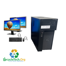 Load image into Gallery viewer, Dell Precision t1700 Refurbished GRADE A Dual Desktop PC Set (19-24" Monitor + Keyboard and Mouse Accessories): Intel i5-4590 @ 3.4 GHz|8GB Ram|500 GB HDD| Call Center Work from Home|School|Office