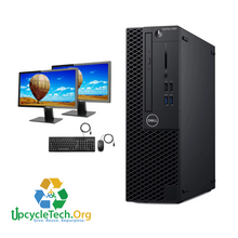 Load image into Gallery viewer, Dell Optiplex 3060 SFF Refurbished GRADE B Dual Desktop PC Set (20-24" Monitor + Keyboard and Mouse Accessories): Intel i5-8500| 8GB Ram| 128 GB SSD|WIN 11|Arise Work from Home Ready