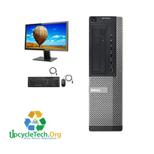Load image into Gallery viewer, Dell Optiplex 7010 DT Refurbished GRADE B Single Desktop PC Set (19-24" Monitor + Keyboard and Mouse Accessories): Intel i7-3770 @ 3.4 Ghz|8GB Ram|250GB SSD| Call Center Work from Home|School|Office