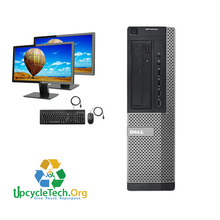 Load image into Gallery viewer, Dell Optiplex 7010 DT Refurbished GRADE B Dual Desktop PC Set (19-24" Monitor + Keyboard and Mouse Accessories): Intel i7-3770 @ 3.4 Ghz|8GB Ram|500GB HDD|Work from Home Ready|School|Office
