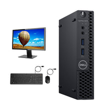 Load image into Gallery viewer, Dell Optiplex 3070 USFF Refurbished (Gr-A) Single Desktop PC Set (20-24" Monitor + Keyboard and Mouse Accessories): Intel i3-9100 @ 3.1 Ghz | 8GB RAM | 128GB SSD | WIN 11 PRO | Arise Work from Home Ready