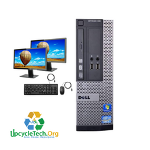 Load image into Gallery viewer, Dell Optiplex 390 SFF Refurbished GRADE B Dual Desktop PC Set (19-24" Monitor + Keyboard and Mouse Accessories): Intel i3-3220 @ 3.2Ghz|4GB Ram|500GB HDD|Call Center Work from Home|School|Office