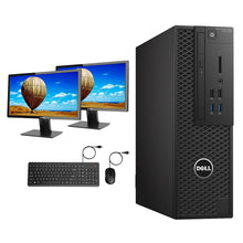 Load image into Gallery viewer, Dell Precision 3420 SFF Refurbished (Gr-A) Dual Desktop PC Set (20-24" Monitor + Keyboard and Mouse Accessories): Xeon E3-1240V5 @ 3.50Ghz | 64GB RAM | 256GB SSD | WIN 11 PRO | Arise Work from Home Ready