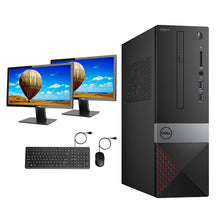 Load image into Gallery viewer, Dell Vostro 3470 SFF Refurbished (Gr-A) Dual Desktop PC Set (20-24" Monitor + Keyboard and Mouse Accessories): Intel i7-8700 @ 3.2Ghz | 16GB RAM | 1TB SSD | WIN 11 PRO | Arise Work from Home Ready