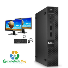 Load image into Gallery viewer, Dell Optiplex 3020 Micro Refurbished GRADE A Dual Desktop PC Set (19-24" Monitor + Keyboard and Mouse Accessories): Intel i5-4590T @ 2.2 Ghz| 8GB Ram|250GB SSHD|Call Center Work from Home|School|Office