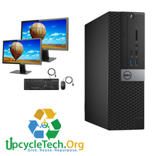 Load image into Gallery viewer, Dell Optiplex 3040 SFF Refurbished GRADE B Dual Desktop PC Set (19-24" Monitor + Keyboard and Mouse Accessories): Intel i5-6500 @ 3.4 Ghz|8GB Ram|128GB SSD|WIN 11 PRO|Call Center Work from Home|School|Office