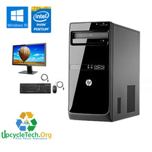 Load image into Gallery viewer, HP 200 G1 MT Business Refurbished GRADE A Single Desktop PC Set (19-24" Monitor + Keyboard and Mouse Accessories): Intel Pentium J2850|4GB Ram|500GB HDD| Call Center Work from Home|School|Office