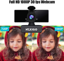 Load image into Gallery viewer, NexiGo N660 HD Webcam with Dual Microphone, Plug and Play|WIN 10,11,MAC