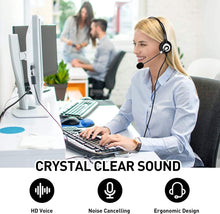 Load image into Gallery viewer, Arama Wantek Mono Headset with Noise Canceling Boom Mic and Adjustable Fit Headband