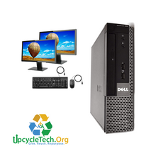 Load image into Gallery viewer, Dell Optiplex 790 Micro Refurbished Dual Desktop PC Set (19-24" Monitor + Keyboard and Mouse Accessories): i3-2100|@ 3.4 Ghz|4GB Ram|500 GB HDD||Call Center Work from Home|School|Office