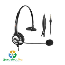 Load image into Gallery viewer, Arama Wantek Mono Headset with Noise Canceling Boom Mic and Adjustable Fit Headband