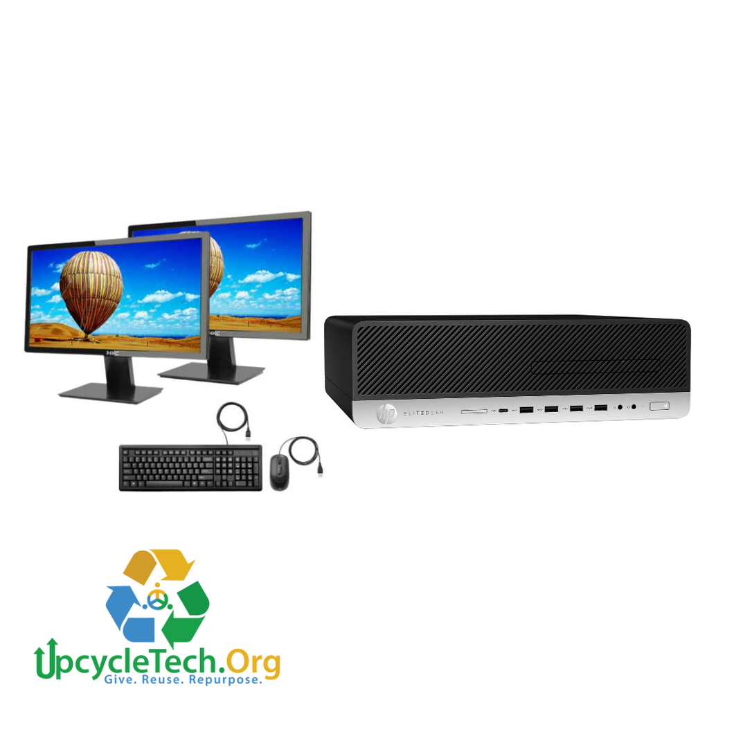 HP ELITEDESK 800 G4 SFF Refurbished GRADE B Dual Desktop PC Set (20-24