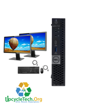 Load image into Gallery viewer, DELL OPTIPLEX 7070 MICRO Refurbished GRADE A Dual Desktop PC Set (20-24&quot; Monitor + Keyboard and Mouse Accessories):Intel i5-9500 @ 3.4 Ghz| 8GB Ram| 256 GB SSD|WIN 11 PRO|Arise Work from Home Ready
