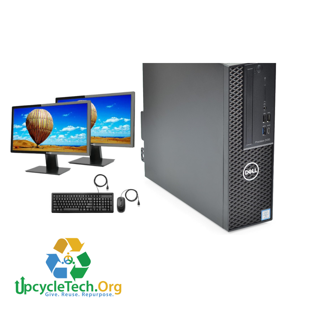 DELL PRECISION 3430 Refurbished GRADE B Dual Desktop PC Set (20-24