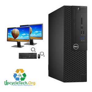 Dell Optiplex 3050 Refurbished GRADE A Dual Desktop PC Set (20-24" Monitor + Keyboard and Mouse Accessories): Intel i5-7500 Gen's|16gb ram| 256gbB SSD| WIN 11 PRO|Arise Work from Home Ready