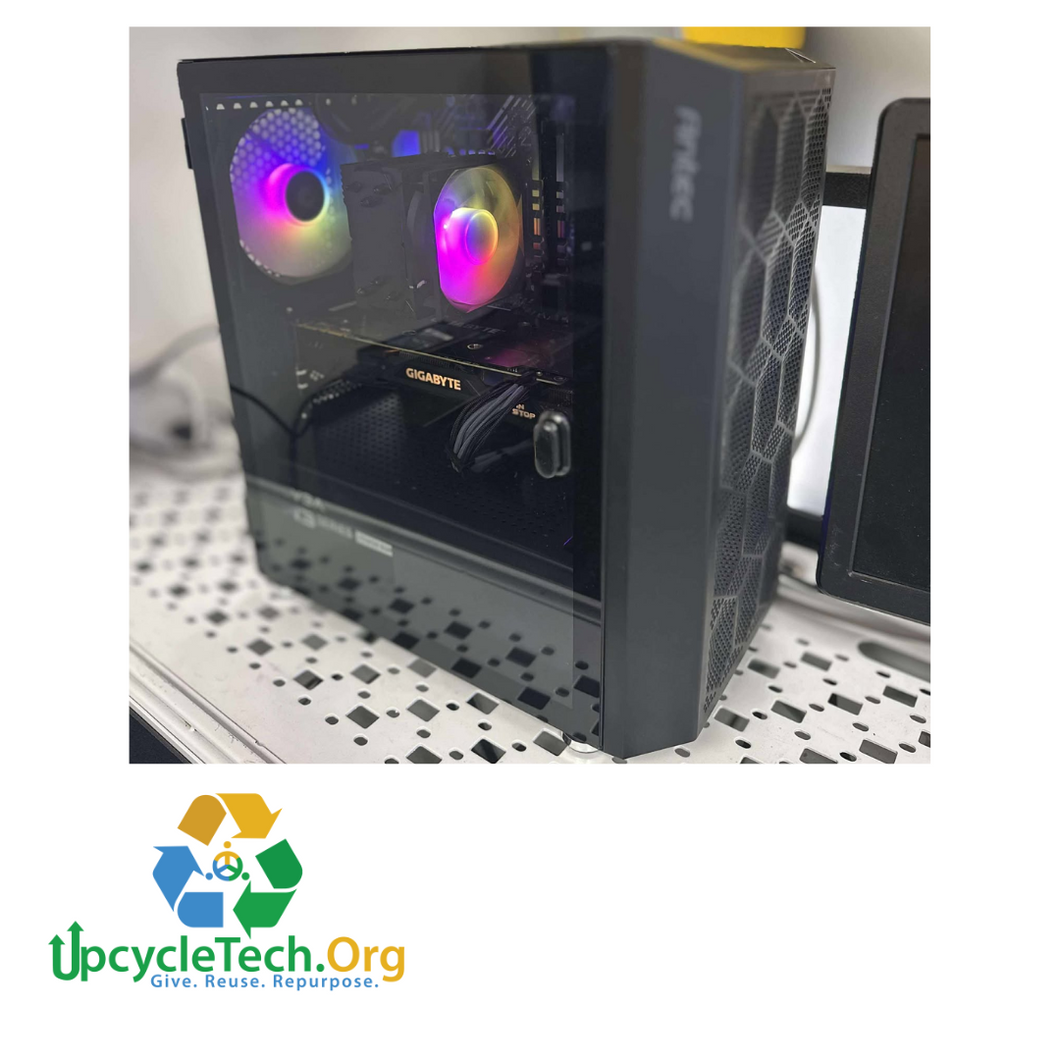 BLACK CUSTOM ANTEC GAMING Refurbished GRADE A Desktop CPU Tower ( Microsoft Office and Accessories): Intel i5-10400 @ 3.4 Ghz  NVIDIA 1080 8GB RGB BUILD| 16GB Ram| 256GB SSD 1 TB HDD|WIN 11 PRO|Arise Work from Home Ready
