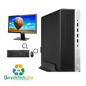 HP ProDesk 600 G4 SFF Refurbished GRADE A Single Desktop PC Set (19-24" Monitor + Keyboard and Mouse Accessories):  Intel i5-8500 @ 3.4 Ghz| 8GB RAM| 128 GB SSD|Arise Work from Home Ready