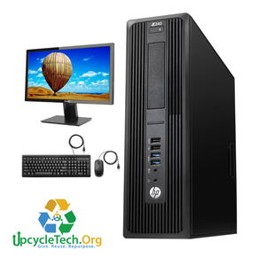 HP Z240 SFF Refurbished GRADE B Single Desktop PC Set (19-24" Monitor + Keyboard and Mouse Accessories):  Intel i7-3770 @ 3.4 Ghz| 16GB Ram| 500 GB HDD|Call Center Work from Home|School|Office