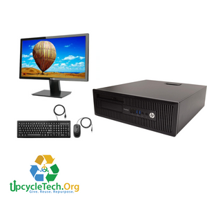 HP Prodesk 600 G1 SFF Refurbished GRADE B Single Desktop PC Set (19-24" Monitor + Keyboard and Mouse Accessories):Intel i5-4570 @ 3.4 GHz| 8GB Ram| 500 GB HDD |Call Center Work from Home|School|Office