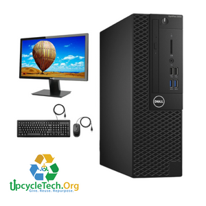 Dell Optiplex 3050 DT Refurbished GRADE A Single Desktop PC Set (19-24" Monitor + Keyboard and Mouse Accessories): Intel i5-7500| 8GB| 128 GB SSD |Arise Work from Home Ready