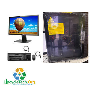 MuseTex Custom Refurbished GRADE A Single Desktop PC Set (19-24" Monitor + Keyboard and Mouse Accessories): Intel i3-9100 @ 3.4 Ghz| 16GB Ram| 256 GB SSD 1 TB HDD| AMD RX 580 8GB|WIN 11|Arise Work from Home Ready