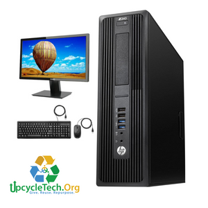 HP Z240 SFF Workstation Refurbished GRADE A Single Desktop PC Set (20-24" Monitor + Keyboard and Mouse Accessories): Intel i7-6700 @ 3.4 Ghz| 8GB Ram| 128 GB SSD|WIN 11|Arise Work from Home Ready