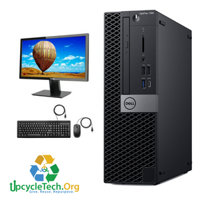 Dell Optiplex 7060 SFF Refurbished GRADE A Single Desktop PC Set (20-24" Monitor + Keyboard and Mouse Accessories): Intel i5-8500 @ 3.4 Ghz| 8GB Ram| 256 GB SSD|Arise Work from Home Ready