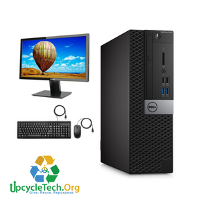 Dell Optiplex 5050 SFF Refurbished GRADE A Single Desktop PC Set (19-24" Monitor + Keyboard and Mouse Accessories): Intel i5-7500 @ 3.4 Ghz| 8GB Ram| 128 GB SSD |WIN 10|Arise Work from Home Ready
