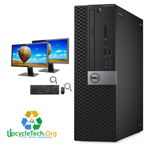 Dell Optiplex 7050 Refurbished GRADE A Dual Desktop PC Set (20-24" Monitor + Keyboard and Mouse Accessories):  Intel i5-7th Gen's|8gb ram| 128GB SSD |w/ USB-C Port| WIN 11 PRO|Arise Work from Home Ready