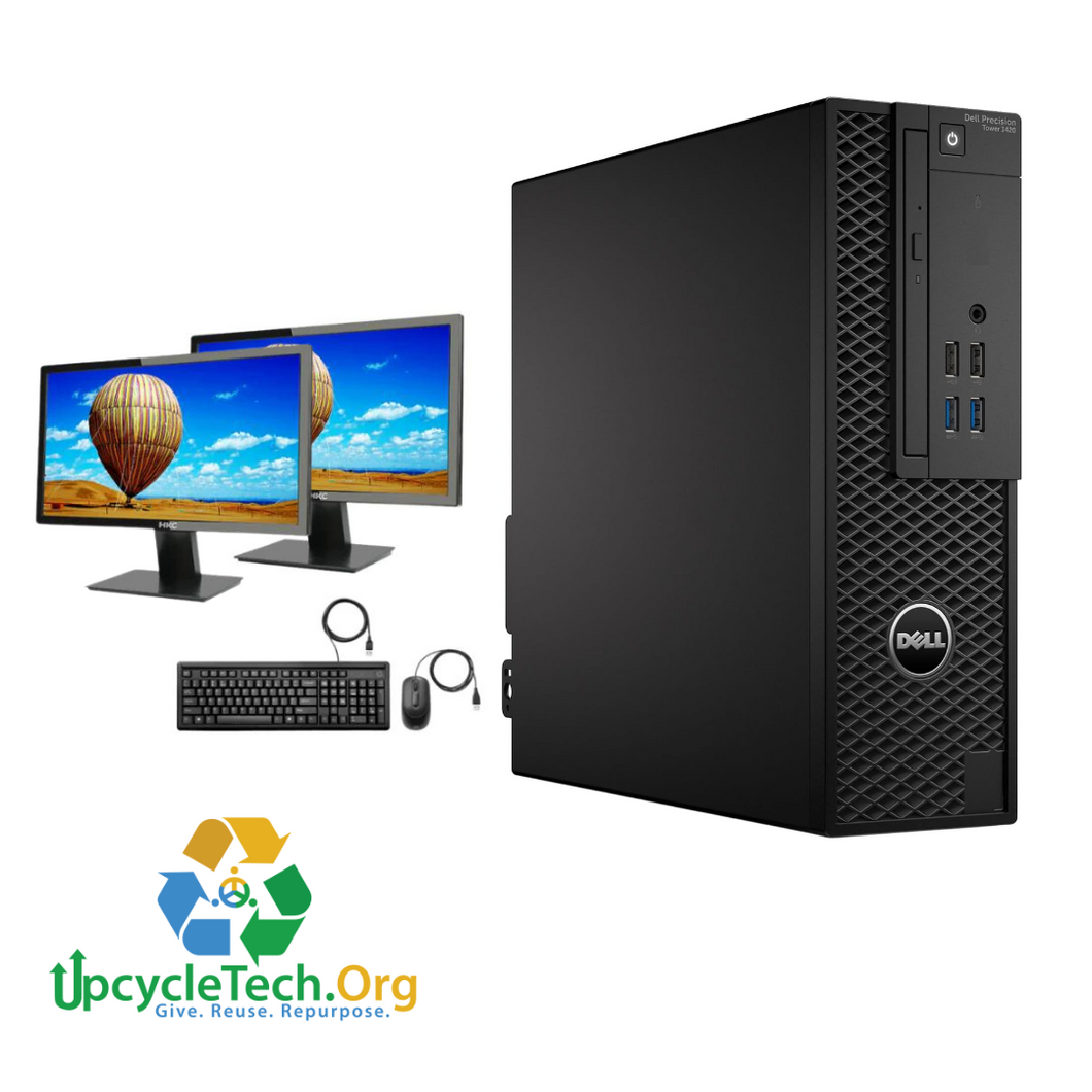 Dell Precision 3420 Refurbished GRADE A Dual Desktop PC Set (20-24