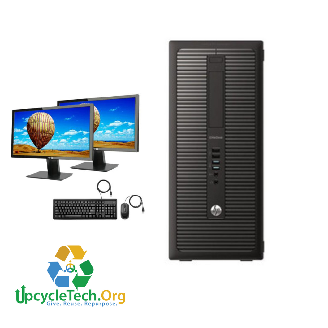 HP Elitedesk 800 G1 DT Refurbished GRADE B Dual Desktop PC Set (19-24