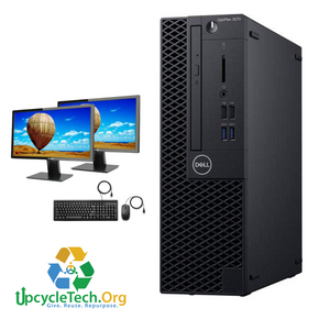 Dell Optiplex 3070 SFF Refurbished GRADE A Dual Desktop PC Set (19-22" Monitor + Keyboard and Mouse Accessories):Intel i5-9500 @ 3.4 Ghz | 8GB Ram| 256 GB SSD|Arise Work from Home Ready