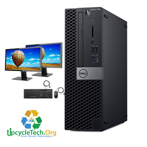 Dell Optiplex 7060 SFF Refurbished GRADE A Dual Desktop PC Set (20-24" Monitor + Keyboard and Mouse Accessories):  Intel i5-8500 @ 3.4 Ghz| 8GB Ram| 256 GB SSD|Arise Work from Home Ready