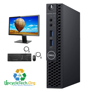 Dell Optiplex 3070 Micro Refurbished GRADE A Single Desktop PC Set (20-24" Monitor + Keyboard and Mouse Accessories): Intel i3-9100U @ 2.4 GHz| 8GB Ram| 256 GB SSD |WIN 11|Arise Work from Home Ready