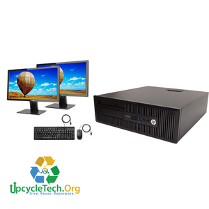 HP Prodesk 600 G1 SFF Refurbished GRADE A Dual Desktop PC Set (19-24" Monitor + Keyboard and Mouse Accessories): Intel i5-4570 @ 3.4 GHz| 4GB Ram| 500 GB HDD |Call Center Work from Home|School|Office