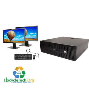 HP Prodesk 600 G1 SFF Refurbished GRADE B Dual Desktop PC Set (19-24" Monitor + Keyboard and Mouse Accessories): Intel i5-4570 @ 3.4 GHz| 8GB Ram| 500 GB HDD |Call Center Work from Home|School|Office