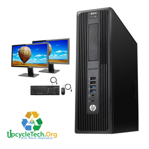 HP Z240 SFF Workstation Refurbished GRADE A Dual Desktop PC Set (20-24" Monitor + Keyboard and Mouse Accessories): Intel i7-6700 @ 3.4 Ghz| 8GB Ram| 128 GB SSD|WIN 11|Arise Work from Home Ready