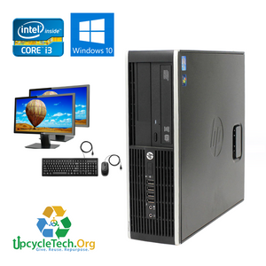 HP Compaq 6200 SFF Refurbished Dual Desktop PC Set (19-24" Monitor + Keyboard and Mouse Accessories): Intel i7 @ 3.4Ghz|8GB Ram|128GB SSD|250GB HDD| Call Center Work from Home|School|Office