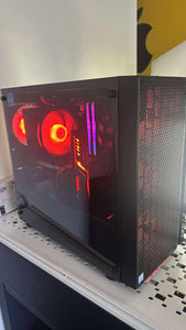 THERMALTAKE CUSTOM PC Refurbished GRADE A Dual Desktop PC Set (20-24" Monitor + Keyboard and Mouse Accessories): Intel I9-9900 @ 4.2 Ghz AMD RX 6600 8 GB 16GB SHARED| 32GB Ram| 512 GB SSD 1 TB HDD|WIN 11 PRO|Arise Work from Home Ready