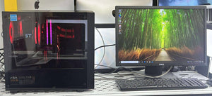 THERMALTAKE CUSTOM PC Refurbished GRADE A Single Desktop PC Set (20-24" Monitor + Keyboard and Mouse Accessories):  Intel I9-9900 @ 4.2 Ghz AMD RX 6600 8 GB 16GB SHARED| 32GB Ram| 512 GB SSD 1 TB HDD |WIN 11 PRO|Arise Work from Home Ready