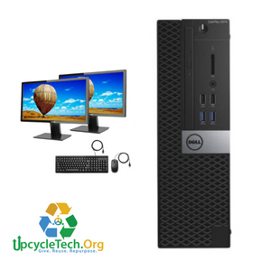 Dell Optiplex 5040 Refurbished GRADE A Dual Desktop PC Set (20-24" Monitor + Keyboard and Mouse Accessories):Intel  i7-6700 @ 3.4 gHZ |8gb ram| 256GB SSD|WIN 11 PRO|Arise Work from Home Ready