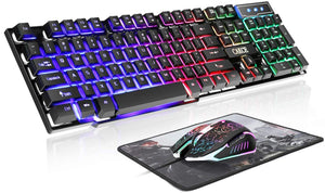 USB Wired LED RGB Gaming Keyboard and Colorful Mouse Combo
