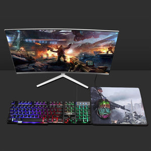 USB Wired LED RGB Gaming Keyboard and Colorful Mouse Combo