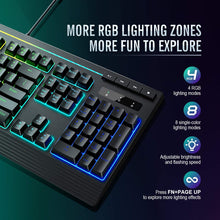Load image into Gallery viewer, Wired Adjustable Backlight RGB Gaming Keyboard - Non-Fading Keycaps
