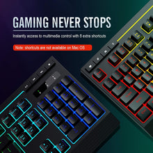 Load image into Gallery viewer, Wired Adjustable Backlight RGB Gaming Keyboard - Non-Fading Keycaps
