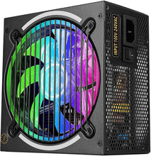 Load image into Gallery viewer, GD650S 650W ATX Gaming Power PSU - Black RGB Colorful Silent Fan
